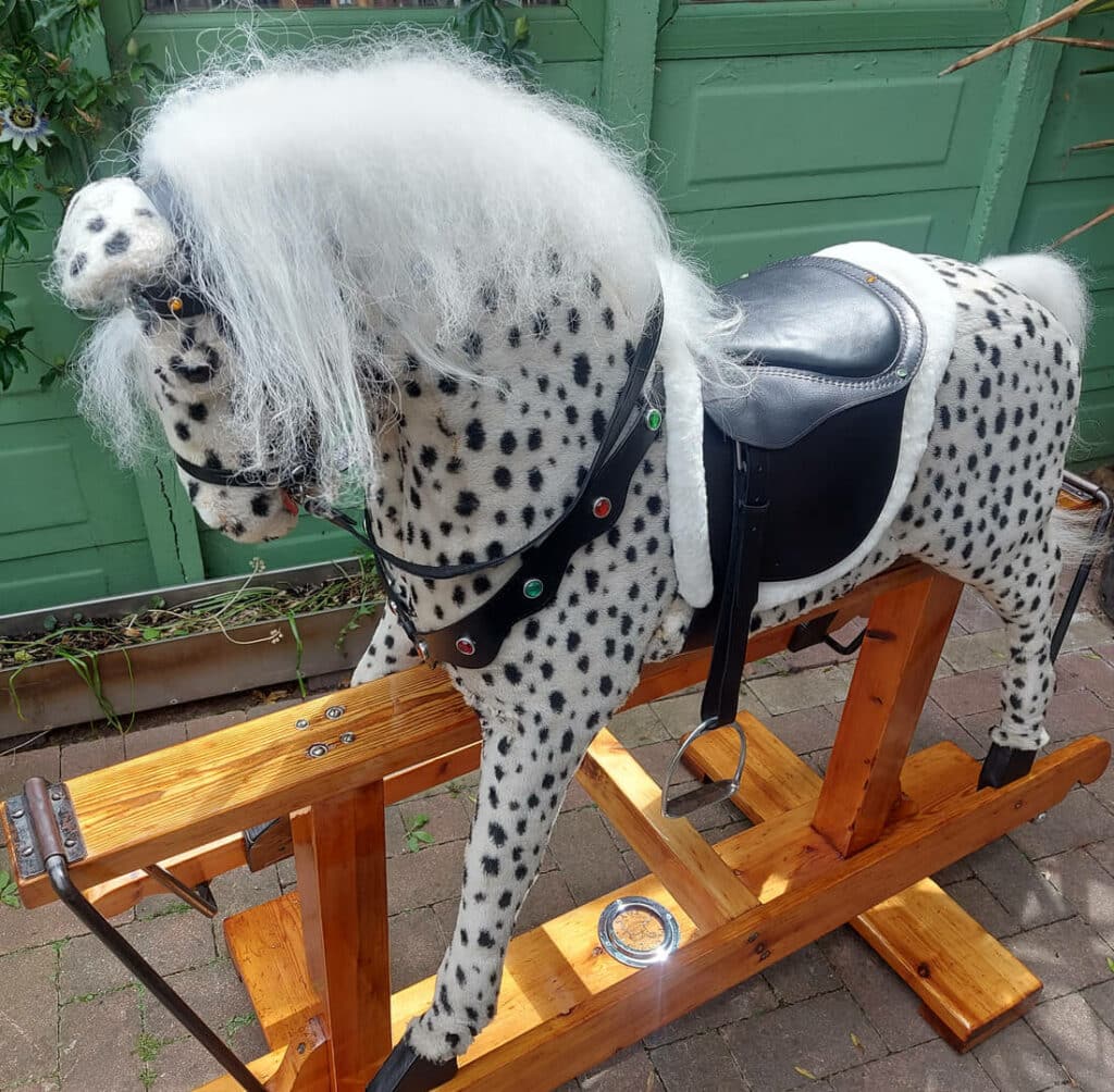 A fully restored rocking horse